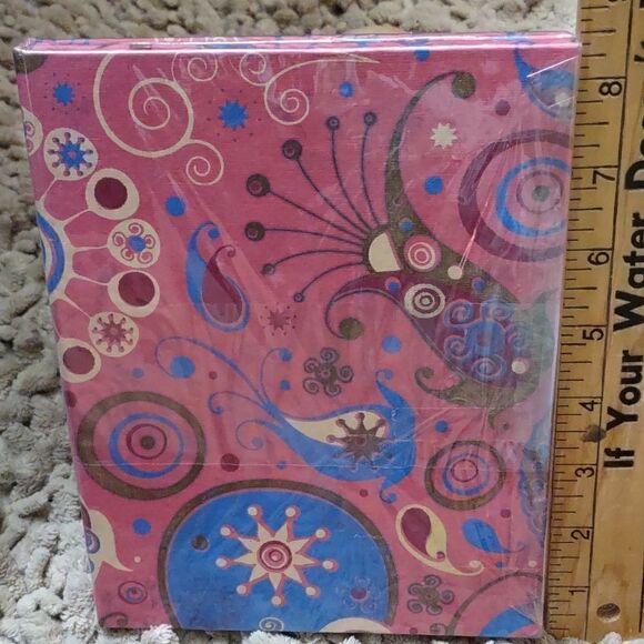 New Cane & Bamboo Pink Blue Paisley 4x6 Double Photo Frame Hand Crafted - Picture 3 of 7
